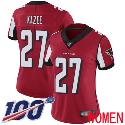 Atlanta Falcons Limited Red Women Damontae Kazee Home Jersey NFL Football 27 100th Season Vapor Untouchable